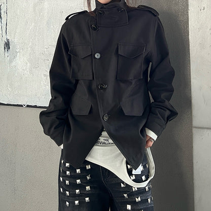 【アウター】高級感 ハイネック レディース クールストリート 多ポケット ジャケット【FCシリーズ】【15～20日内発送】