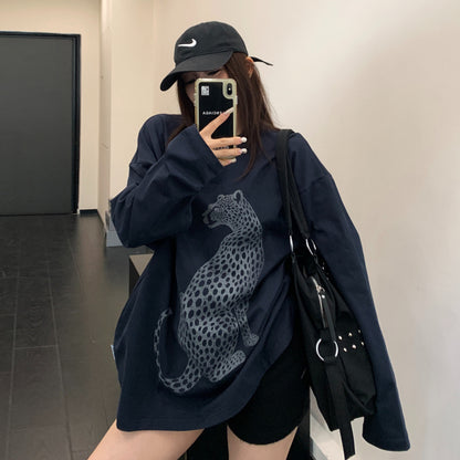 【トップス】アメリカンレトロプリントロンT レディース オーバーサイズ リラックス 秋コーデ 長袖Tシャツ【FCシリーズ】