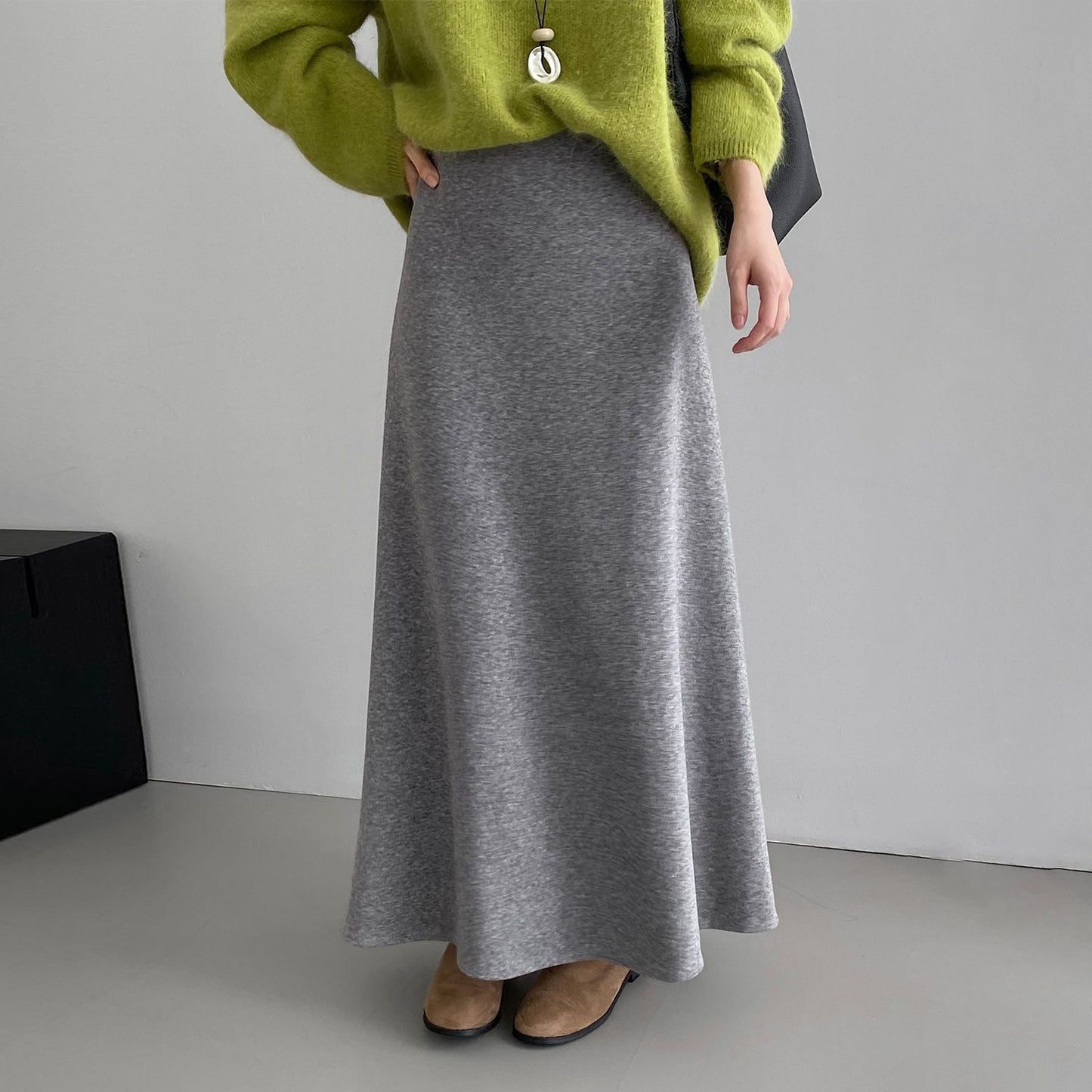 5カラー【ボトムス】裏起毛 スカート 気品ある無地 ドレープ感 レディース すっきりAライン フレアスカート【JZシリーズ】