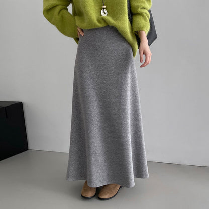 5カラー【ボトムス】裏起毛 スカート 気品ある無地 ドレープ感 レディース すっきりAライン フレアスカート【JZシリーズ】
