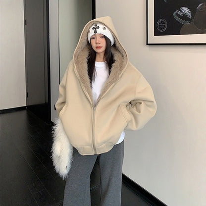 【アウター】2WAY 抜け感 春 秋 冬 リバーシブル 厚手 フード付き ジャケット【FCシリーズ】