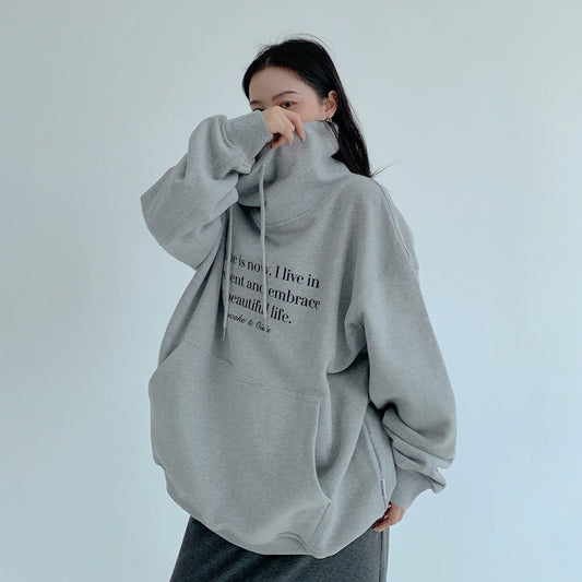 【トップス】ゆる感たっぷり♪ 厚手 ハイネック スウェット レディース ルーズシルエット パーカー【FCシリーズ】