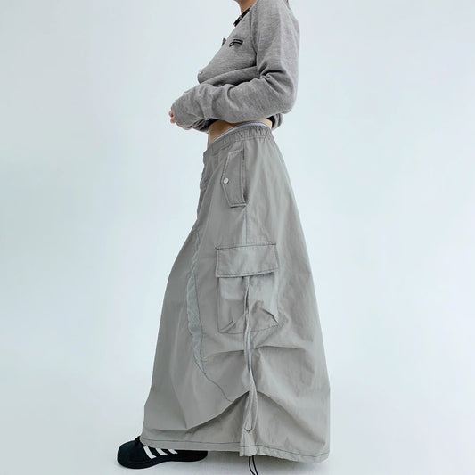 【24AW】【10～15日内発送】【ボトムス】カジュアル レトロ oversize 高級感 傘のスカート【FCシリーズ】