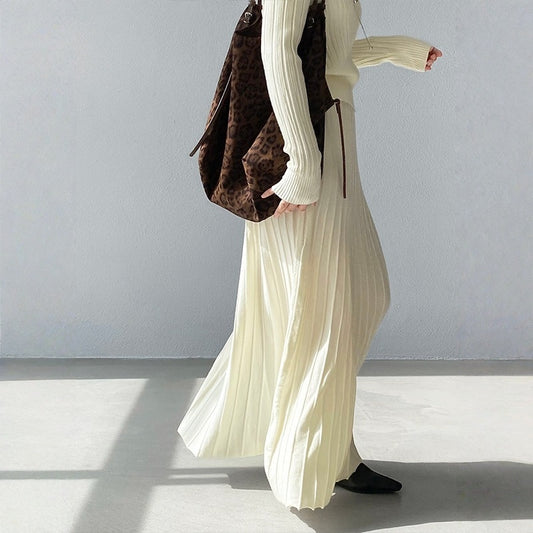 【セットアップ】【単品注文】 細見え インナー 春 秋 冬 セーター+スカート 2点上下セット 【JZシリーズ】