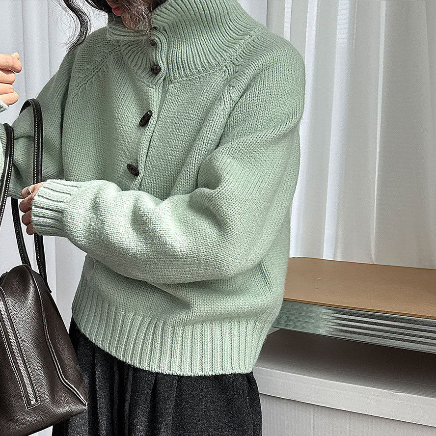 【トップス】韓国風 レトロ ハイネック ニット セーター 厚手 ゆったり 冬 新作 レディース【JZシリーズ】