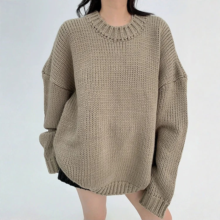 【トップス】春 秋 冬 レトロ ニット ラウンドネック セーター【FCシリーズ】