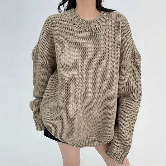 【トップス】春 秋 冬 レトロ ニット ラウンドネック セーター【FCシリーズ】