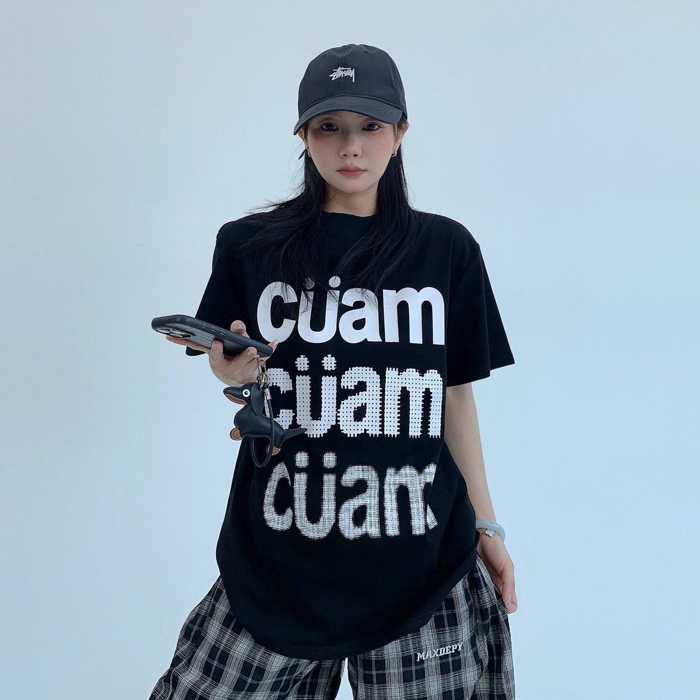 【トップス】カジュアル ロゴプリント クロップドショルダー 半袖Tシャツ【FCシリーズ】