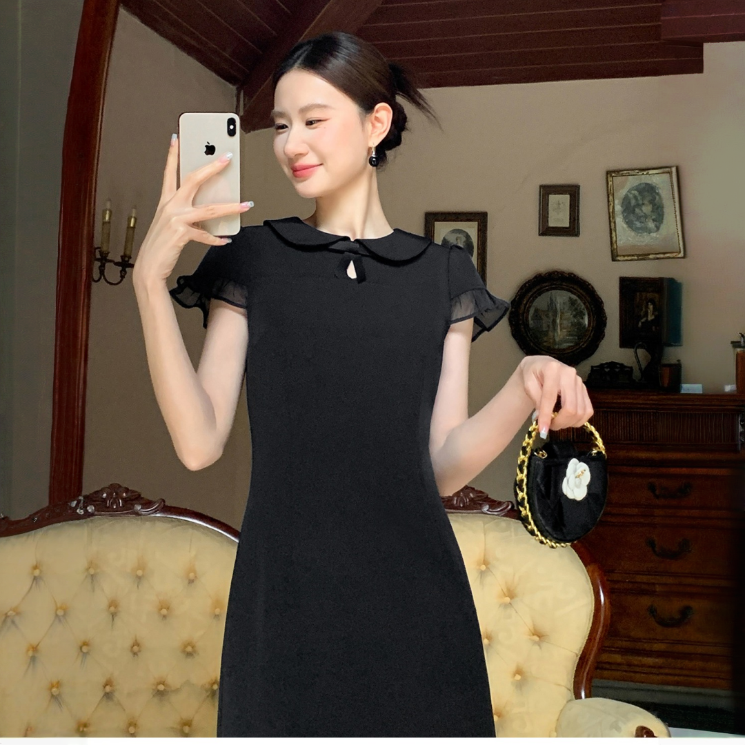 【ワンピース】夏 チュール エレガント フリル 半袖 ワンピース 【SNシリーズ】