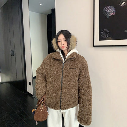 【アウター】ボア ショート丈 春 秋 冬 中綿ジャケット 【FCシリーズ】