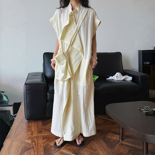 【ワンピース】夏 パリ風  ティアード 	ポシェット付き 半袖 ワンピース 【JZシリーズ】