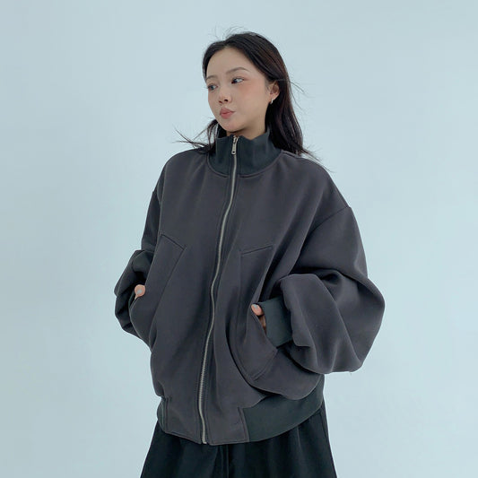 【アウター】アメリカンヴィンテージ風 カジュアルスポーツ ショート立ち襟ジャケット レディース【FCシリーズ】