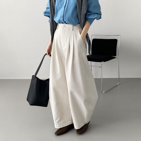 【ボトムス】秋おすすめパンツ レディース ハイウエスト バルーンパンツ プリーツ入り ワイドレッグ シンプル 上品 カジュアル着回し【JZシリーズ】