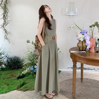 【ワンピース】夏 韓国風通勤 クール＆エレガント オルチャン系 ノースリーブワンピース【JZシリーズ】【SNシリーズ】