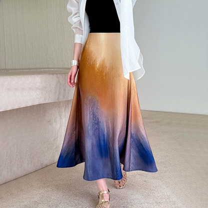【ボトムス】夏 グラデーション ロング スカート 【SNシリーズ】
