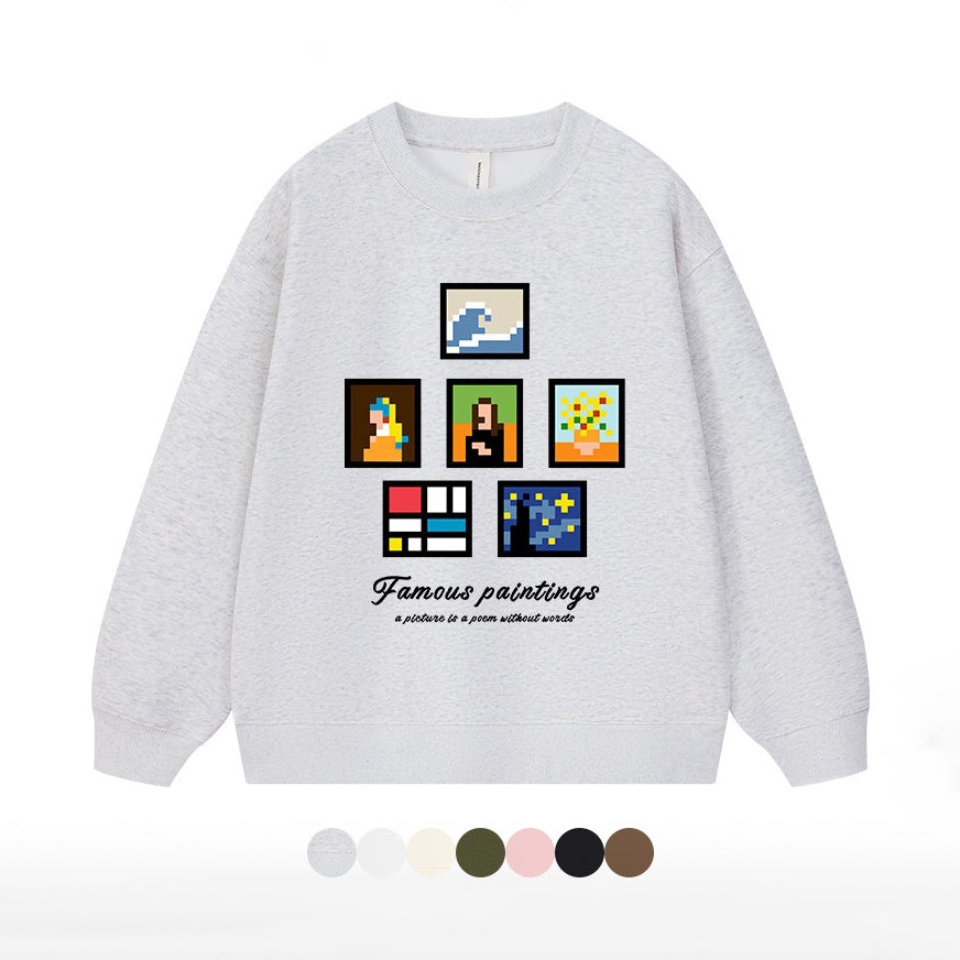 7カラー | S~3XL【トップス】ピクセル風 アメリカンプリント クルーネックスウェット カップル ユニセックス ヒップホップ ストリート パーカー【FCシリーズ】