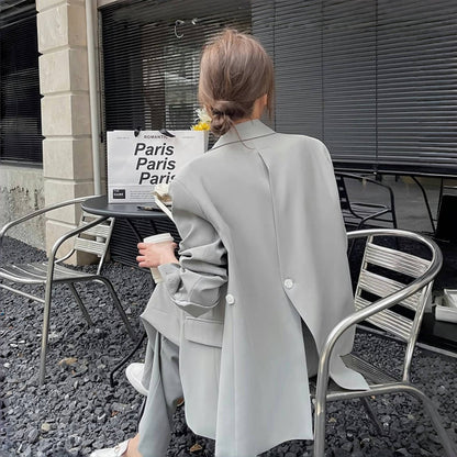 2点セット！【セットアップ】 スーツジャケット レディース 春秋  高見えデザイン レトロ港風 韓国風トレンド 上下セット【SNシリーズ】