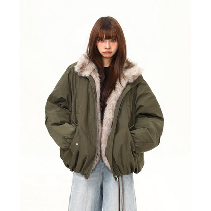 【アウター】保温性のある 厚手 ボア素材 春 秋 冬 中綿ジャケット  【FCシリーズ】