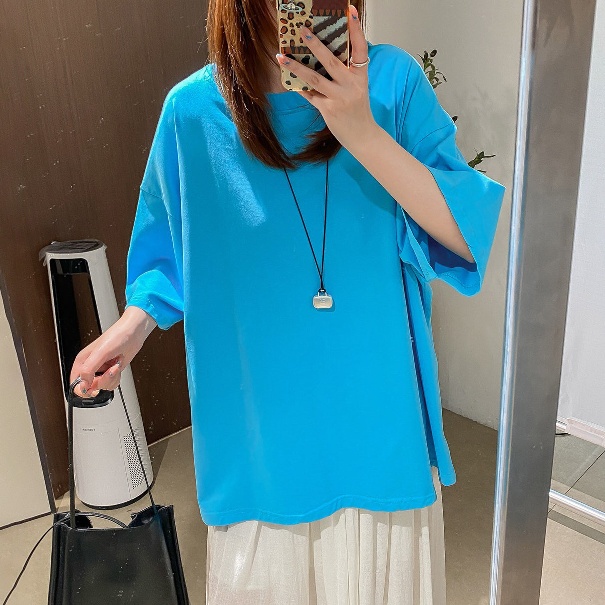 【トップス】ラウンドネック オーバーサイズ ドロップショルダー 半袖Tシャツ 夏新作【JZシリーズ】