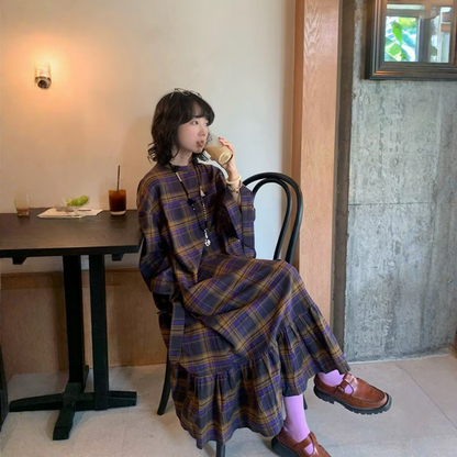 【ワンピース】フリル切替 春 秋 冬 袖口ワイドリボン ゆったりHラインワンピース 【JZシリーズ】