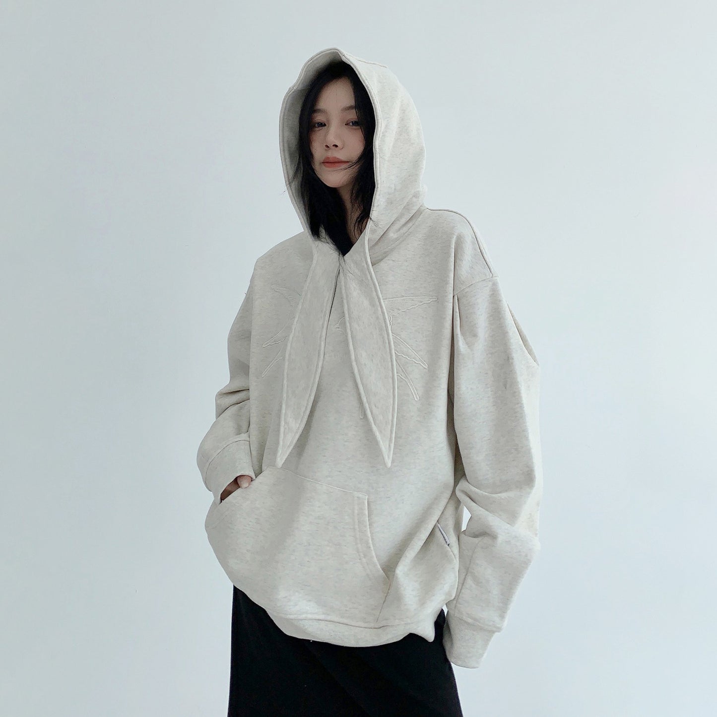 【トップス】✨ヴィンテージ刺繍＆リボンデザイン裏起毛フーディ レディース 秋冬新作【FCシリーズ】