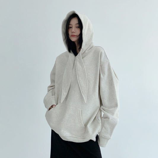 【トップス】✨ヴィンテージ刺繍＆リボンデザイン裏起毛フーディ レディース 秋冬新作【FCシリーズ】