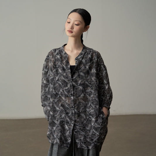 【アウター】ヴィンテージ リゾート風 ゆったり シルエット スリム見え 花柄 長袖 カーディガン レディース UVカット【SHシリーズ】