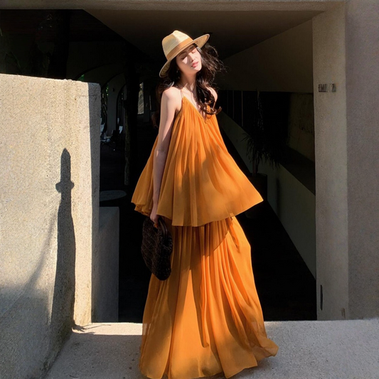 【セットアップ】ムード感 タンクトップ +スカート リゾートスタイル 2点上下セット 【JZシリーズ】