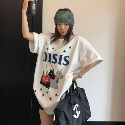 【トップス】カートゥーンプリント 半袖Tシャツ レディース リラックス感 カジュアル ストリート系【FCシリーズ】