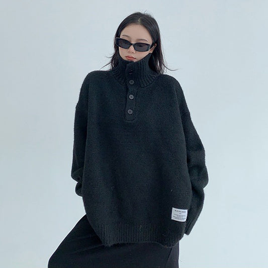 【トップス】春秋冬 ゆるレトロ 厚手 タートルネック ニットプルオーバー レディース【FCシリーズ】