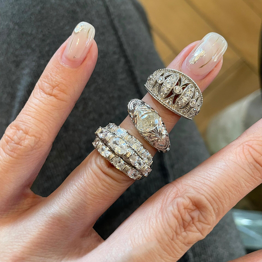 【グッズ】中古風シルバーリング 重ね付け 小众デザイン 高級感 キラーストーン リング