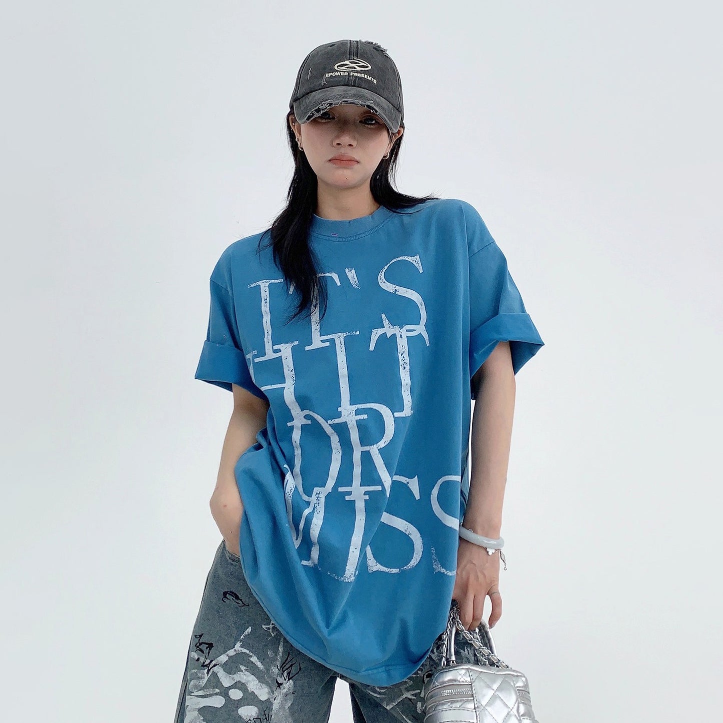 【トップス】ヴィンテージ風 ウォッシュド ロゴ クロップドTシャツ【FCシリーズ】