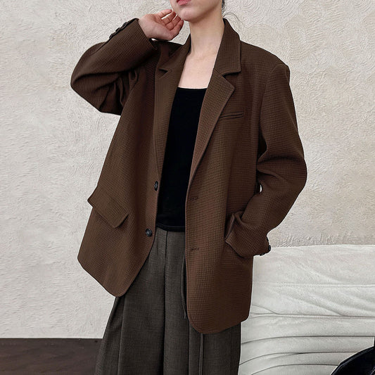 【アウター】秋コレクション レディース レトロ ゆったりシルエット 通勤・カジュアル スーツジャケット【SNシリーズ】