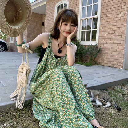 🌟売り切れ続出中【ボトムス】夏新作 ナチュラルな抜け感 翡翠グリーン オーバーサイズサロペットパンツ オールインワン【SHシリーズ】