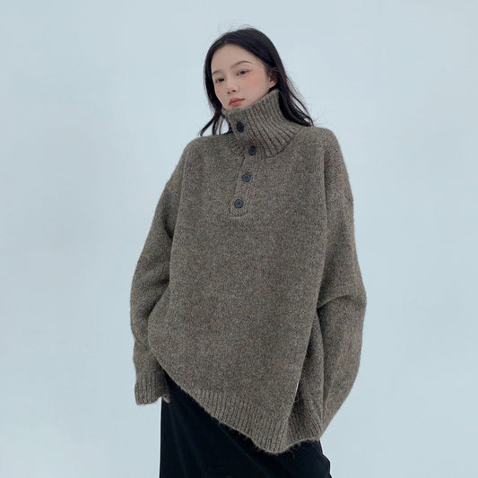 【トップス】春秋冬 ヴィンテージ風 もっちりタートルネック ニット ゆるかわ レディース【FCシリーズ】