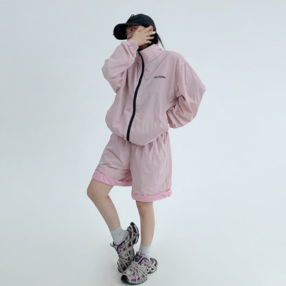 2点セット！【セットアップ】 夏 カジュアル スポーツ 紫外線対策 ジャケット ＋ ショートパンツ 上下セット【FCシリーズ】