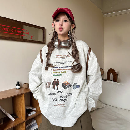 【トップス】カジュアル アメリカン ヴィンテージ クルーネック スウェット レディース ユニセックス オーバーサイズ パーカー【FCシリーズ】