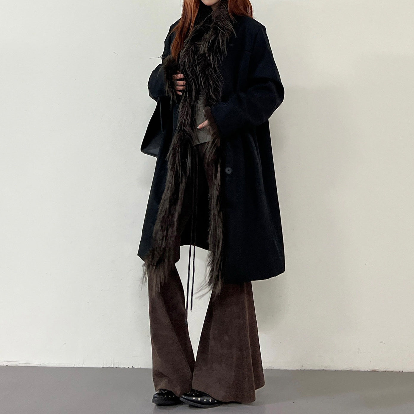 【アウター】新作 デザイン感 細見え ミディアム丈 綿入れコート  フリンジ パーカー中綿ジャケット【FCシリーズ】【15～20日内発送】