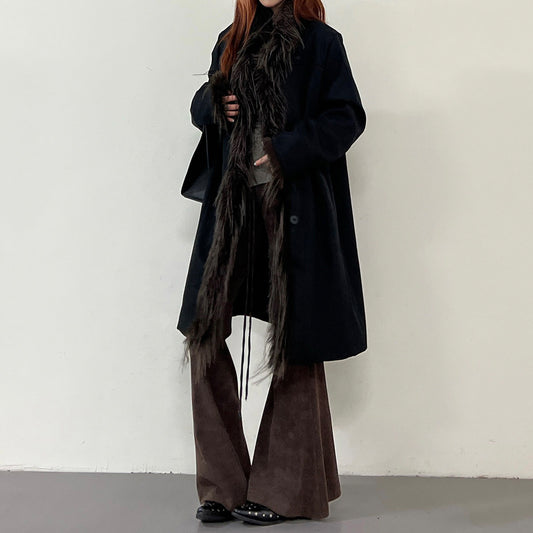 【アウター】新作 デザイン感 細見え ミディアム丈 綿入れコート  フリンジ パーカー中綿ジャケット【FCシリーズ】【15～20日内発送】