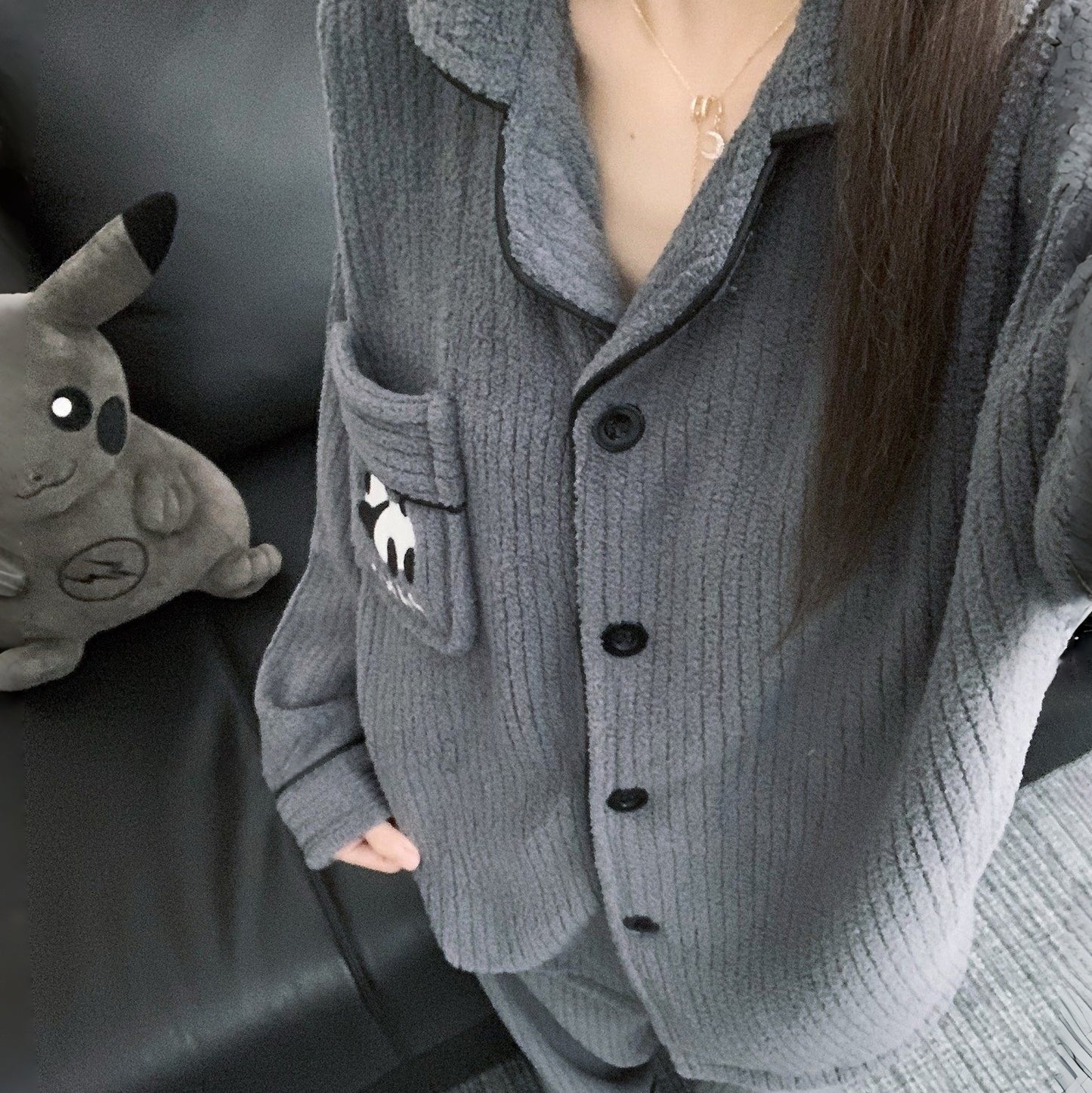 【インナー】パンダププ コーラルフリース 厚手 保温 フランネル ルームウェア レディース/メンズ ペア対応 冬