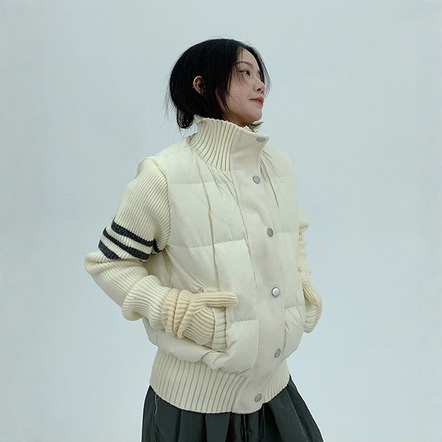 【アウター】春 秋 冬 切り替え スタンドカラー ダウンジャケット 【FCシリーズ】