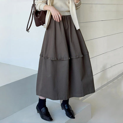 【ボトムス】秋新作 韓国風 エレガント カジュアル ミディスカート 女子 大人可愛い【JZシリーズ】
