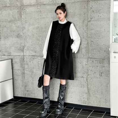 【60%OFF⭐️早い者勝ち】【ワンピース】ダークテイスト 切り替え ジャンパースカート ワンピース 【AHシリーズ】