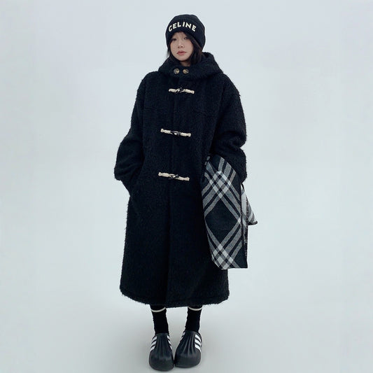 【アウター】春 秋 冬 ヘビーウェイト ツイード フード付き コート 【FCシリーズ】