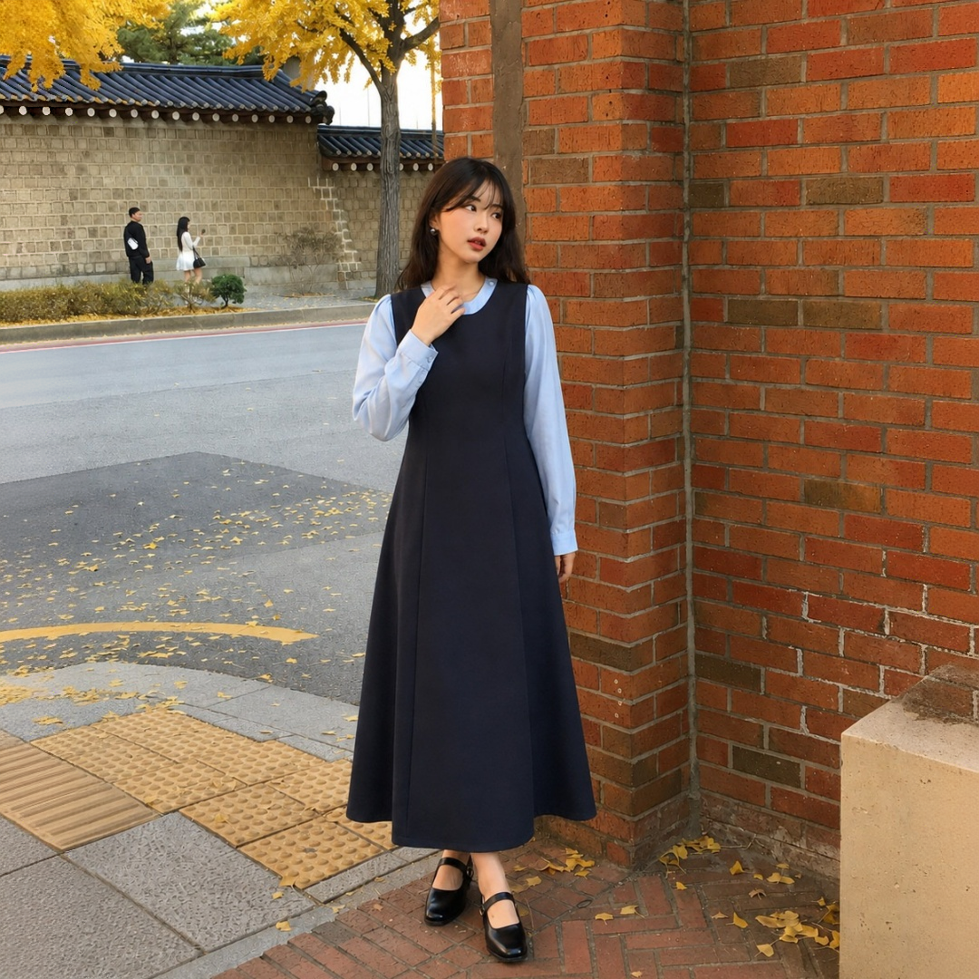 【ワンピース】フェイクレイヤード ゆったりワンピース 【JZシリーズ】