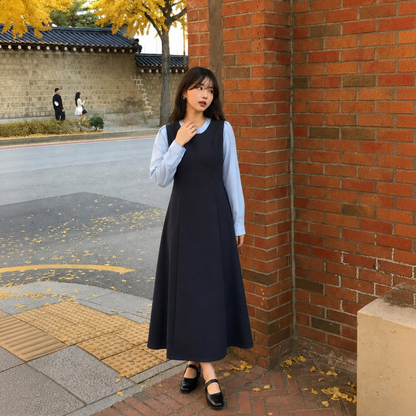 【ワンピース】フェイクレイヤード ゆったりワンピース 【JZシリーズ】