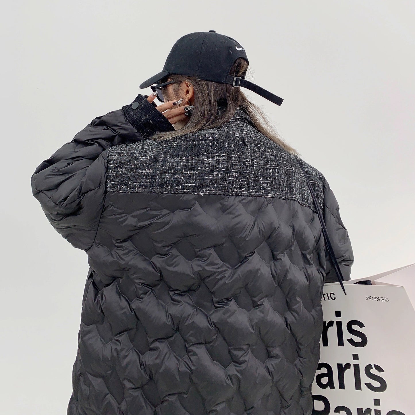 【アウター】デザイン感たっぷり！美式シャネル風刺繍入り中綿ジャケット レディース 冬 小柄向けカップルコーデ 綿入れコート【FCシリーズ】