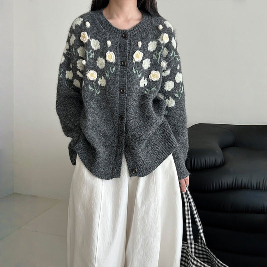 【トップス】春 秋 ジャカード 韓国風 柔らかい カーディガン セーター 【JZシリーズ】