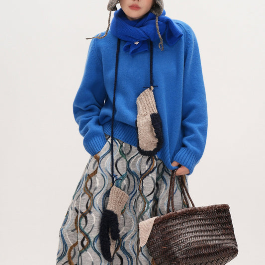 【トップス】ウール100% ハイネック ニットセーター レディース 秋冬 ゆったり プルオーバー ミニマル【JZシリーズ】【15～20日内発送】