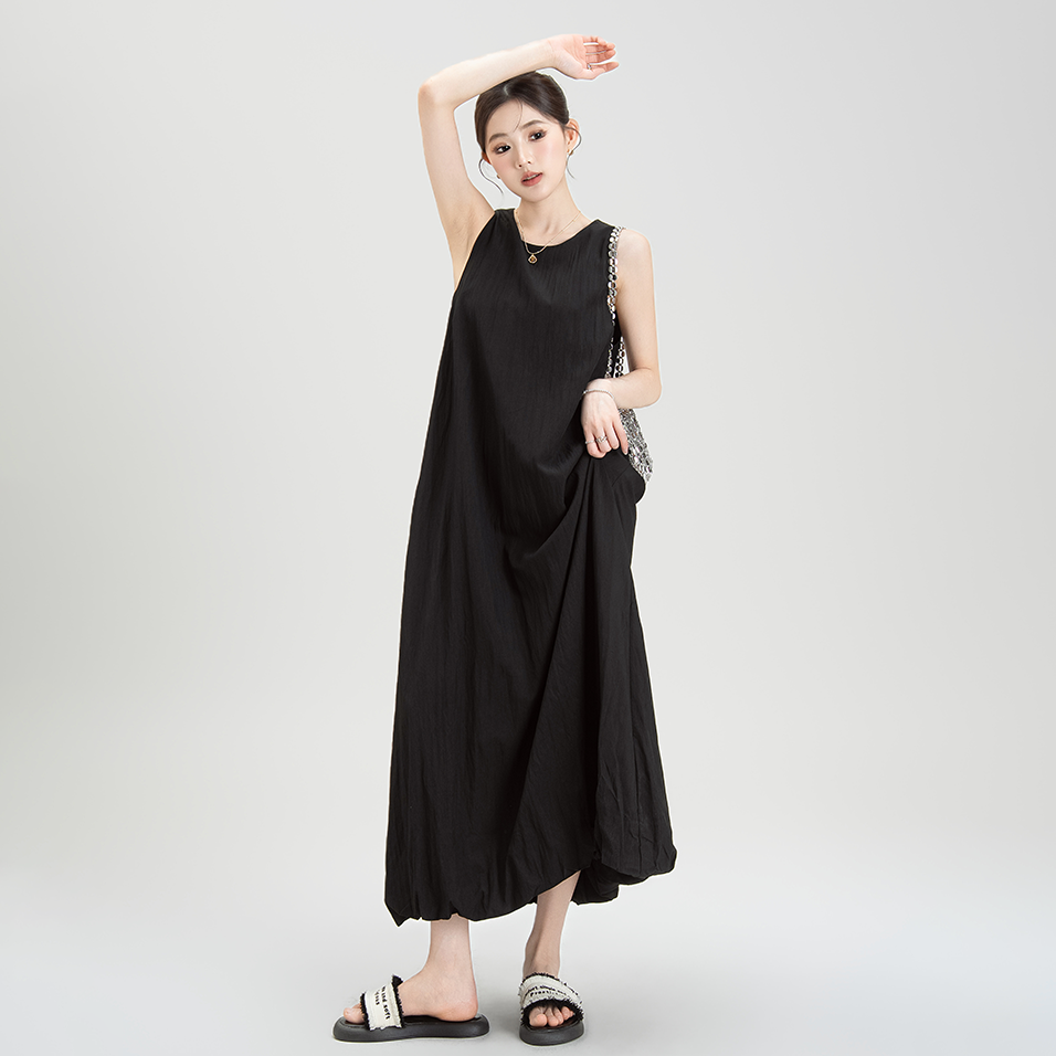 【ワンピース】夏新作 フレンチエレガンス ゆったりシルエット ノースリーブキャミ バルーンワンピース【JZシリーズ】